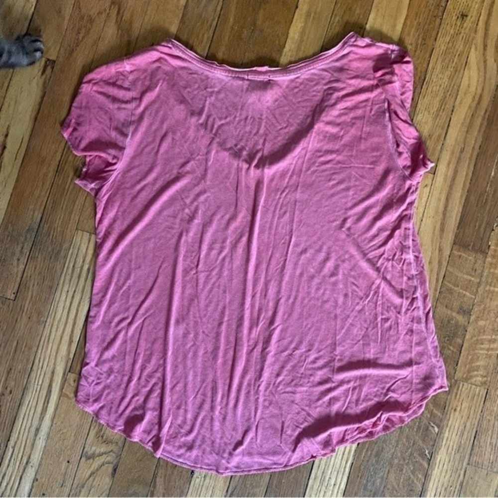 Rue 21 Peach V-neck Short Sleeve Blouse - Picture 3 of 5